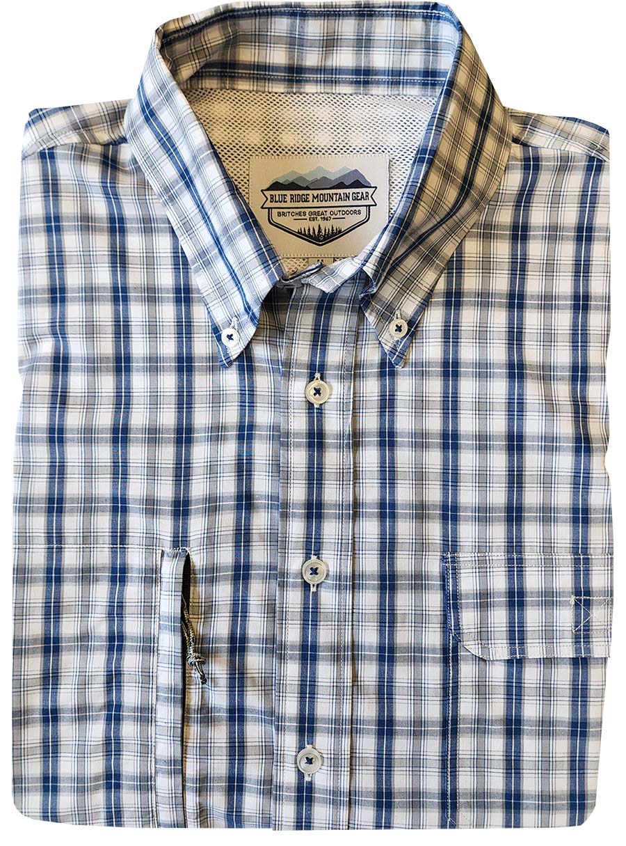 BRMG Outdoor Shirt Large / Light Blue Plaid Short Sleeve